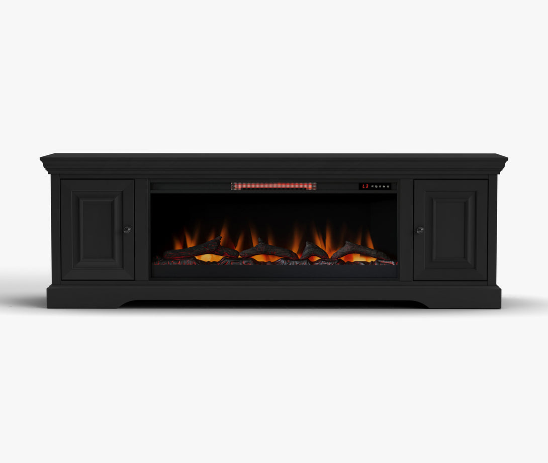 Charleston 78-inch Fireplace TV Stand Charcoal Black - Traditional