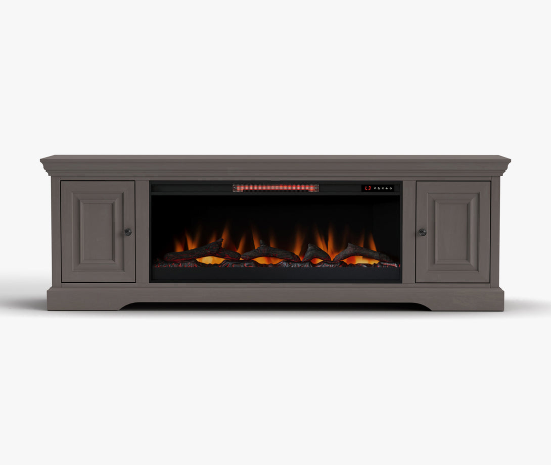 Charleston 78-inch Fireplace TV Stand Classic Gray Traditional