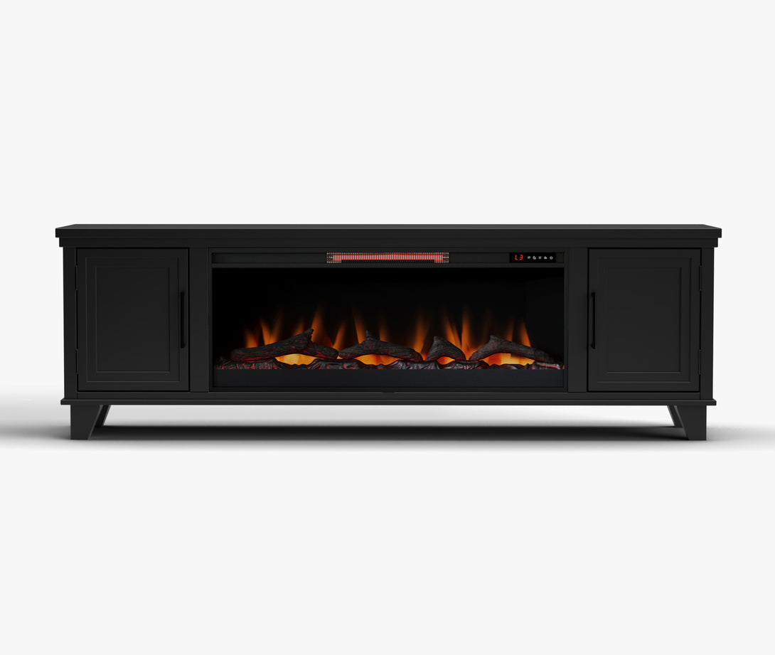 Sonoma 78-inch Fireplace TV Stand Charcoal Black - Transitional