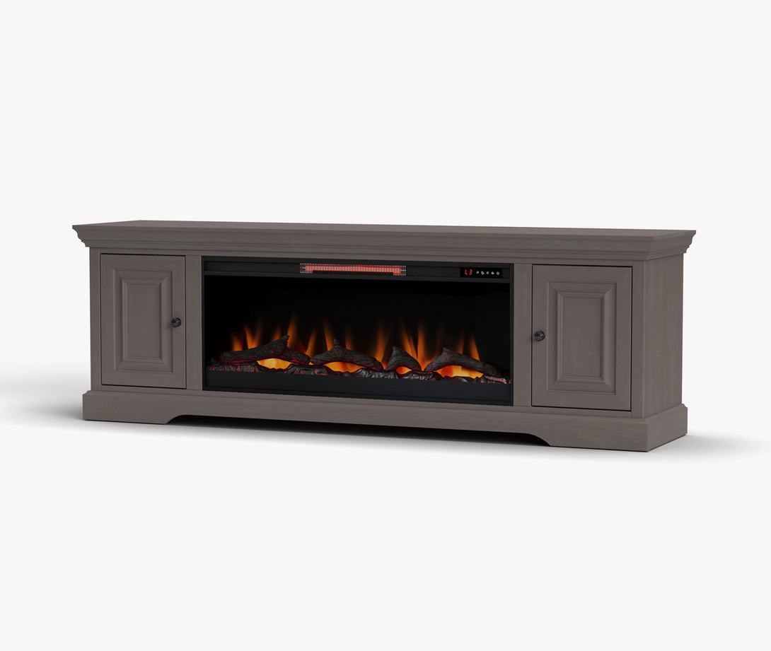 Charleston 78" Fireplace TV Stand can also fit 70 inch Classic Gray - Traditional Side View