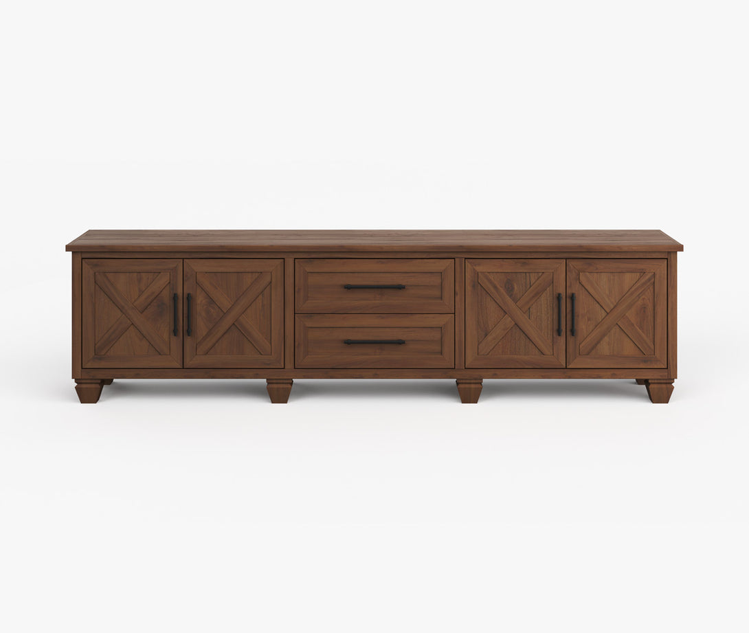 Liberty 95-inch TV Stand Whiskey Brown - Rustic Modern Farmhouse