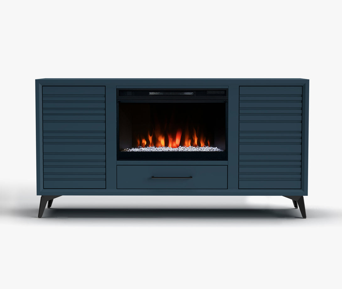 Malibu 64-inch Fireplace TV Stand Denim - Modern