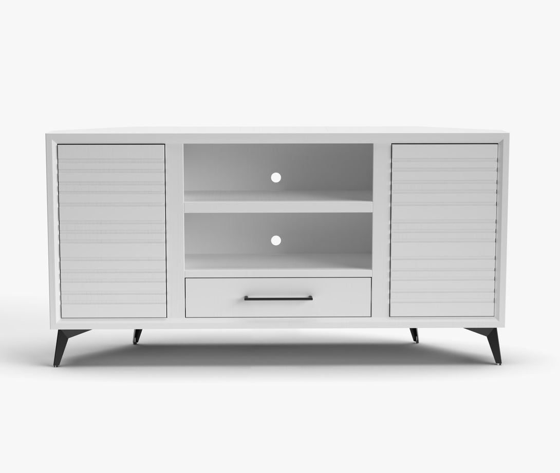 Malibu 64-inch Corner TV Stand White - Modern