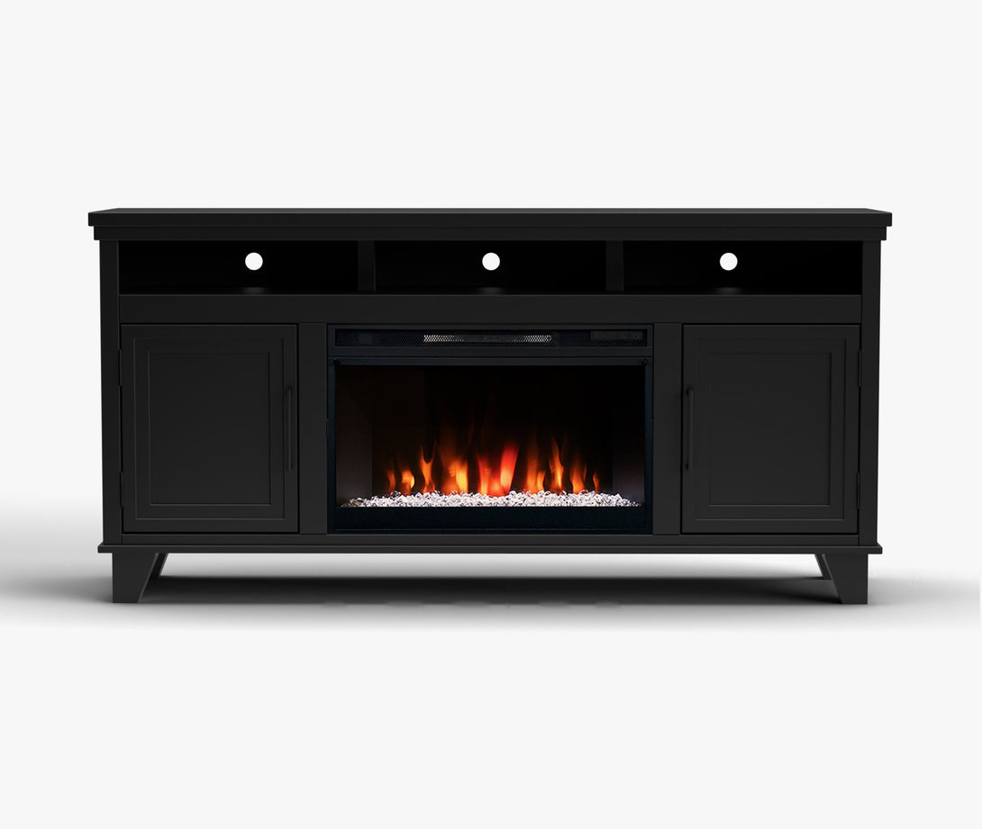 Sonoma 64-inch Fireplace TV Stand Charcoal Black - Transitional