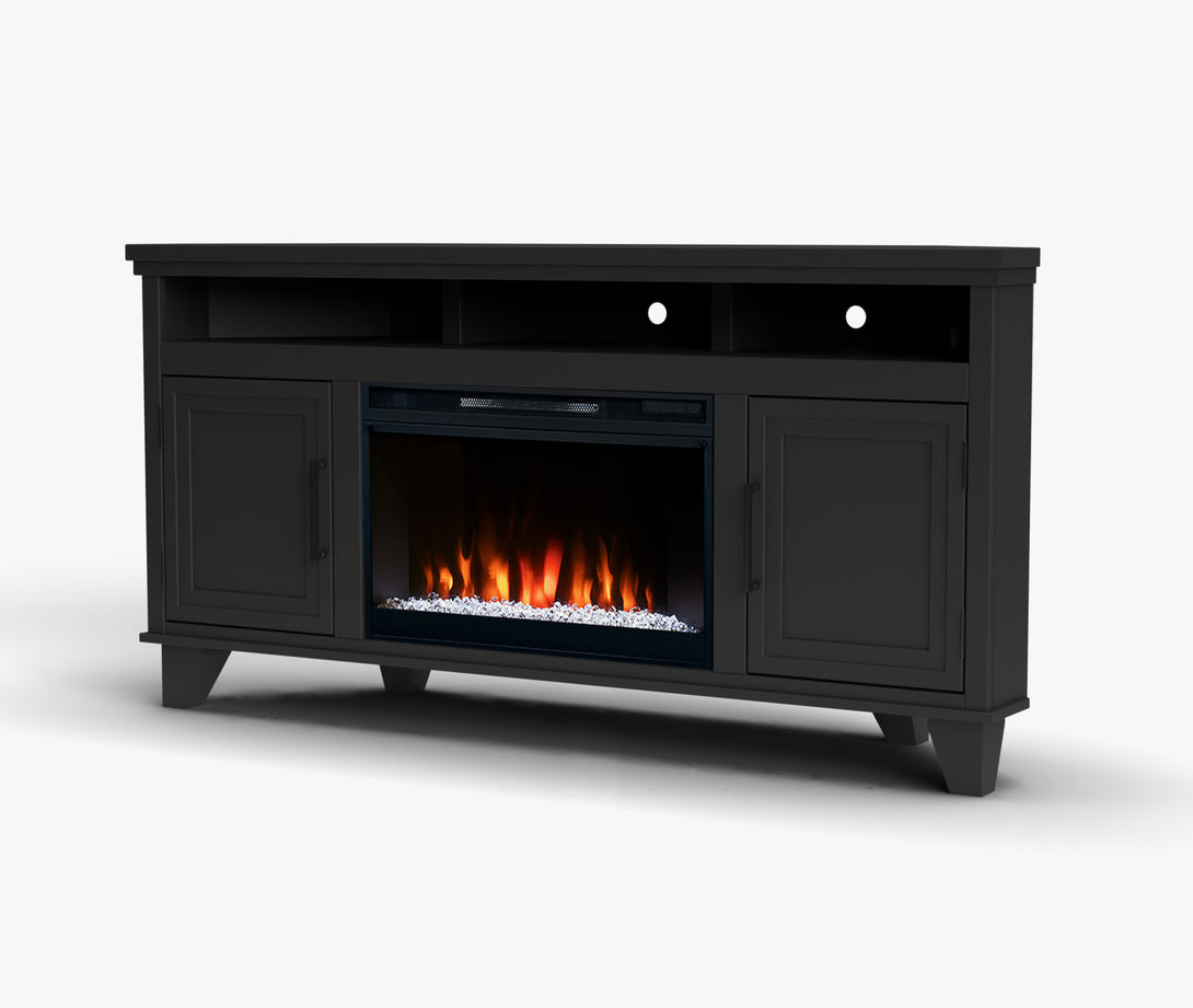 Sonoma 64" Electric Fireplace TV Stand Corner Black Transitional - Side View