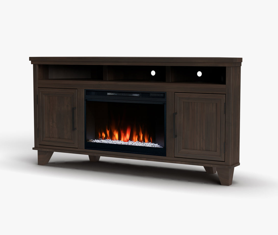 Sonoma 64" Electric Fireplace TV Stand Corner Java - Traditional and Modern - Side View