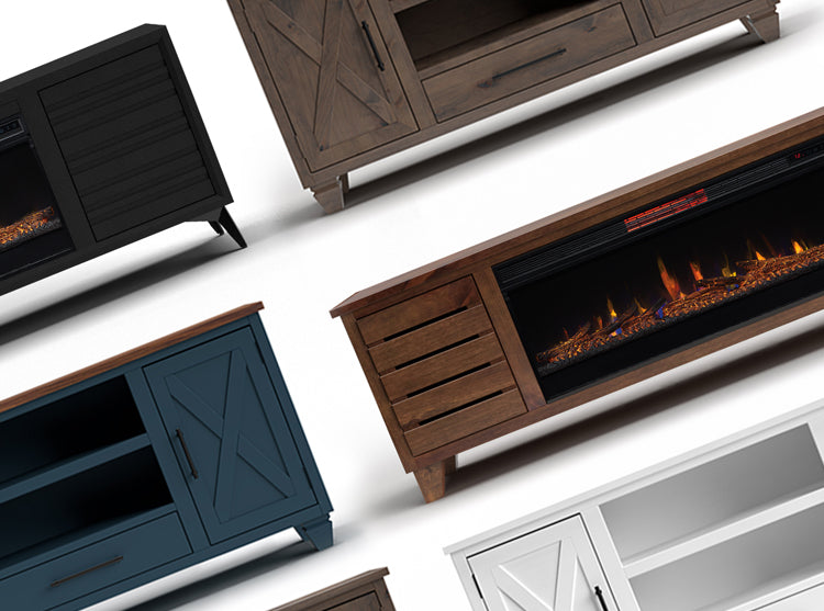 Real Wood Fireplace TV Stands