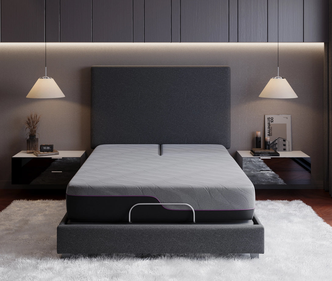 Realcozy Adjustable Bed Frame Flex Split King - Adjustable Bed with Mattress - Front View