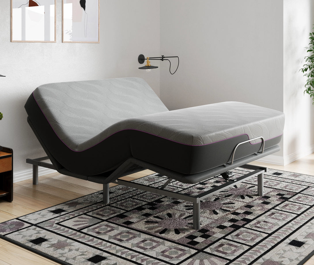 Realcozy Adjustable Bed Frame Split King - Adjustable Bed with Mattress - Side View