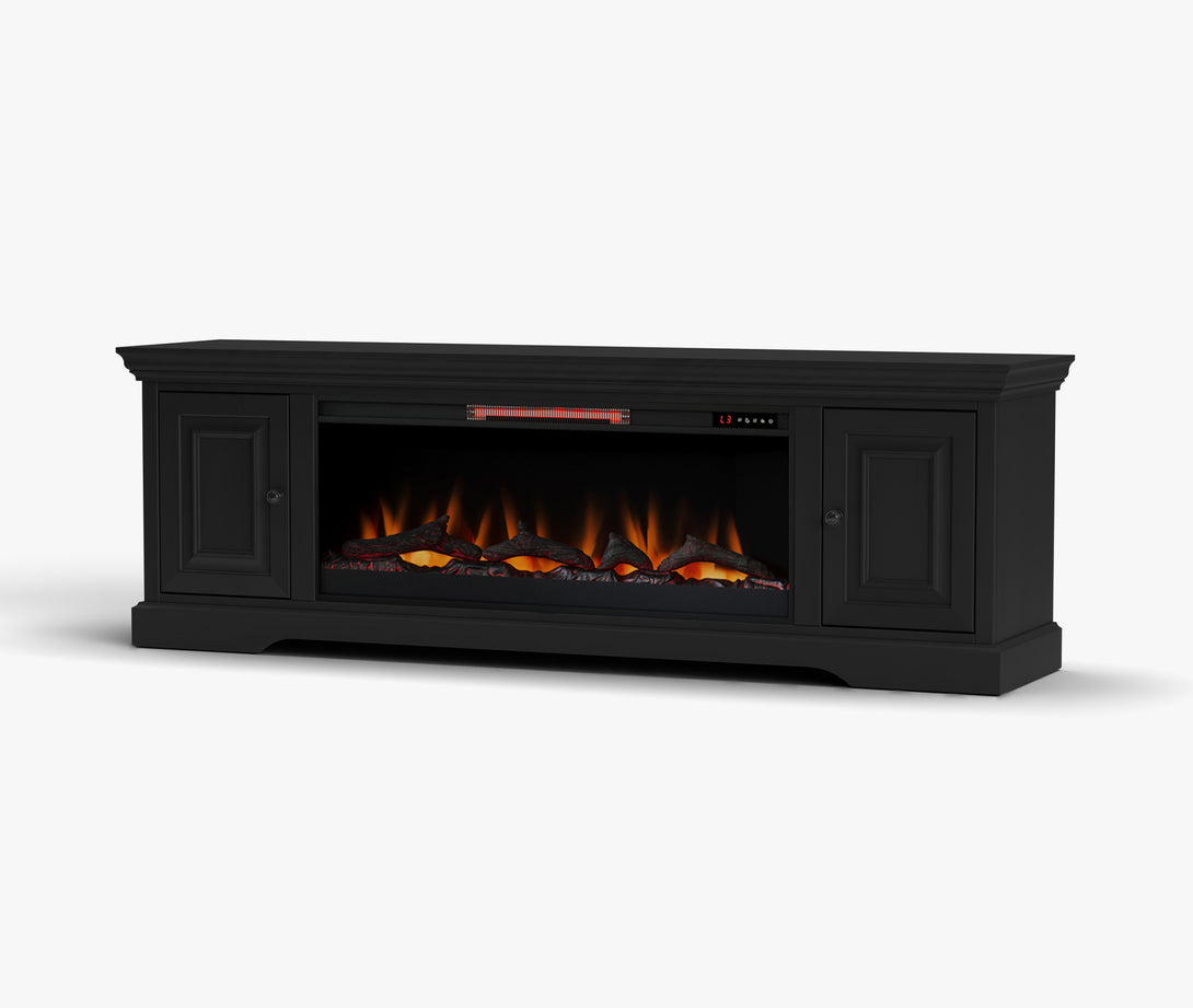 Charleston 78" Fireplace TV Stand can also fit 70 inch Charcoal Black - Traditional Side View