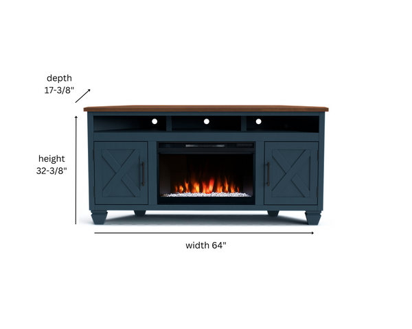 64" Liberty Corner Fireplace TV Stand