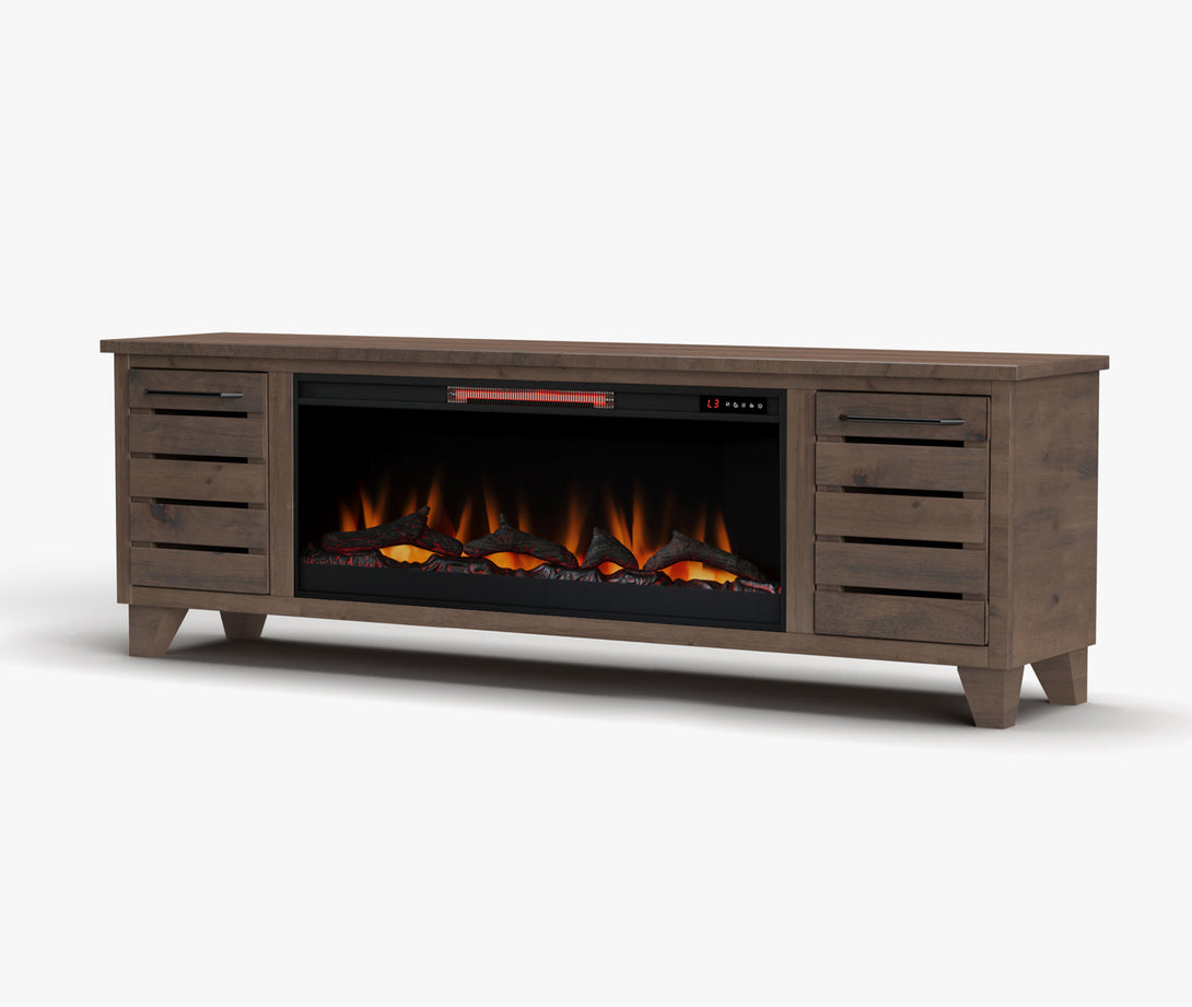 Napa 78" Fireplace TV Stand can also fit 70 inch Barnwood - Casual - Side View