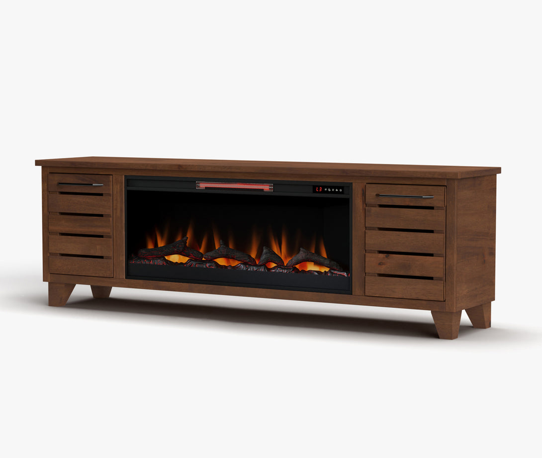 Napa 78" Fireplace TV Stand can also fit 70 inch Whiskey Brown - Casual - Side View