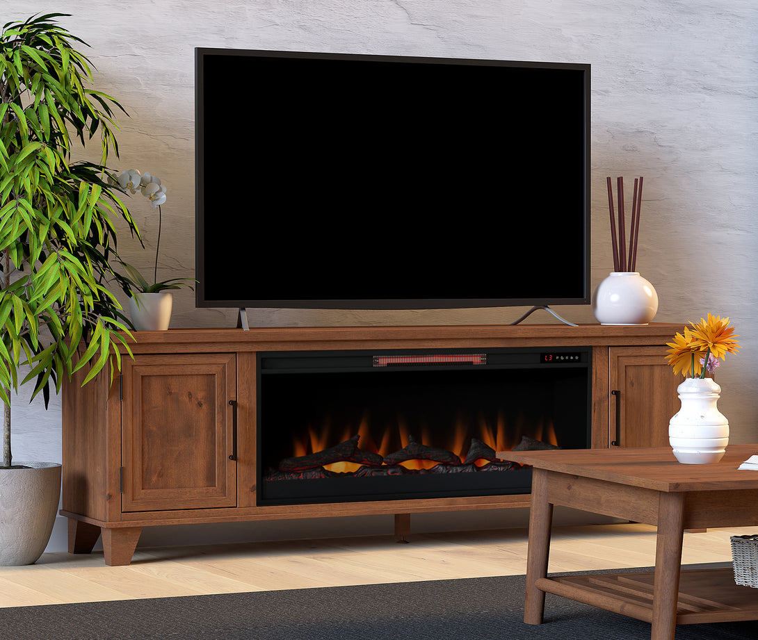 Sonoma 78" Fireplace TV Stand can also fit 75 inch Whiskey Brown Modern Traditional