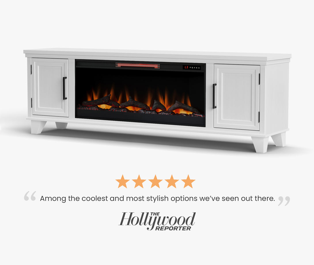 Sonoma 78" Fireplace TV Stand can also fit 70 inch White Traditional Modern Side View
