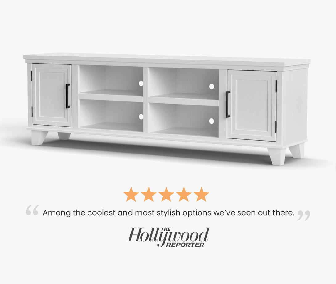 Sonoma 78" TV Stands White - Traditional Modern - Side View