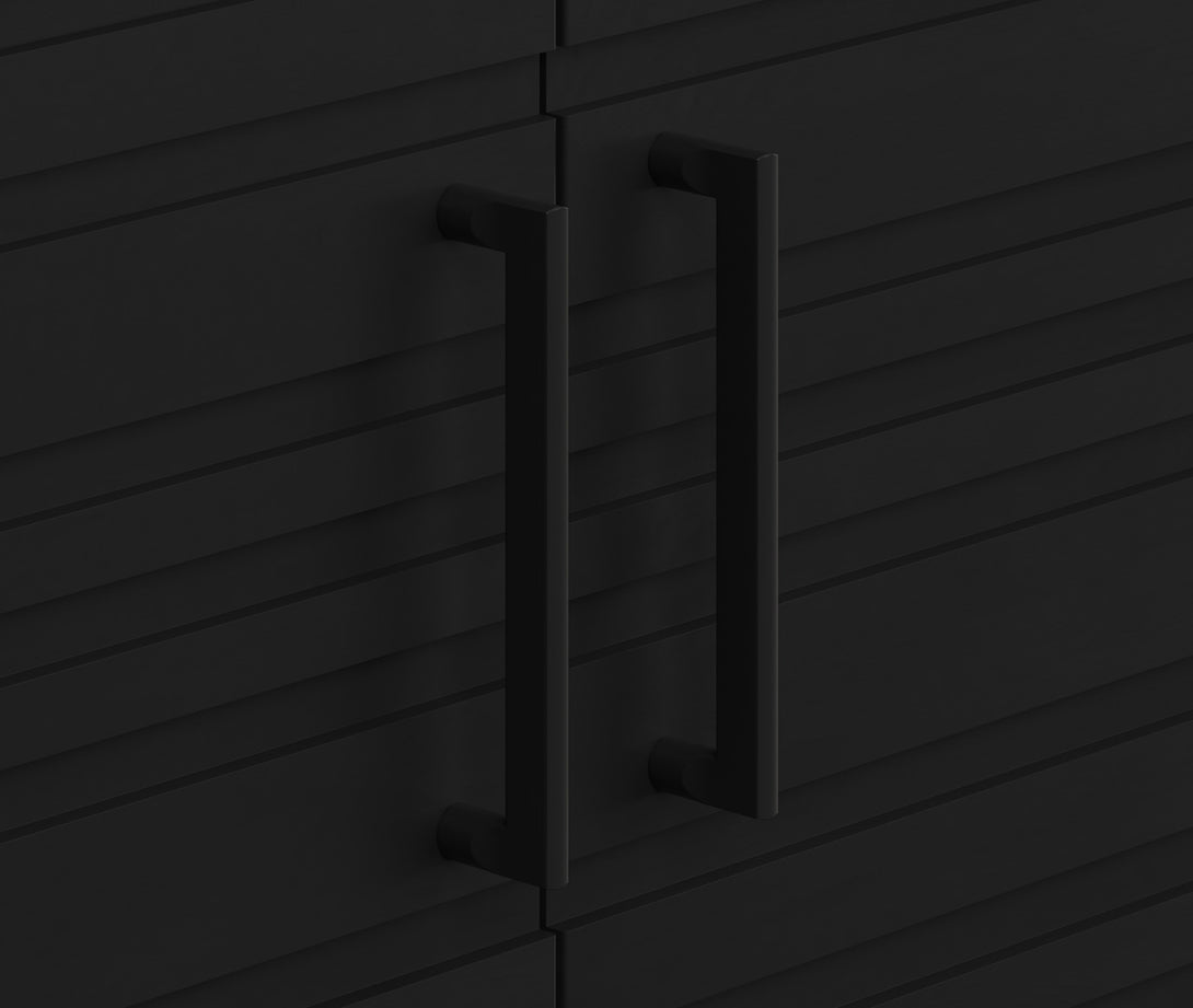 Malibu 95" Wide TV Stand Charcoal Black - Modern - Door Handles