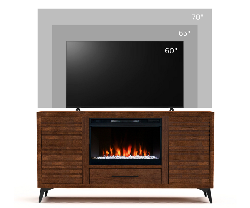 テレビ FIRE Real Flame Kenai 72 in. Slim Electric Fireplace TV Stand in Dark