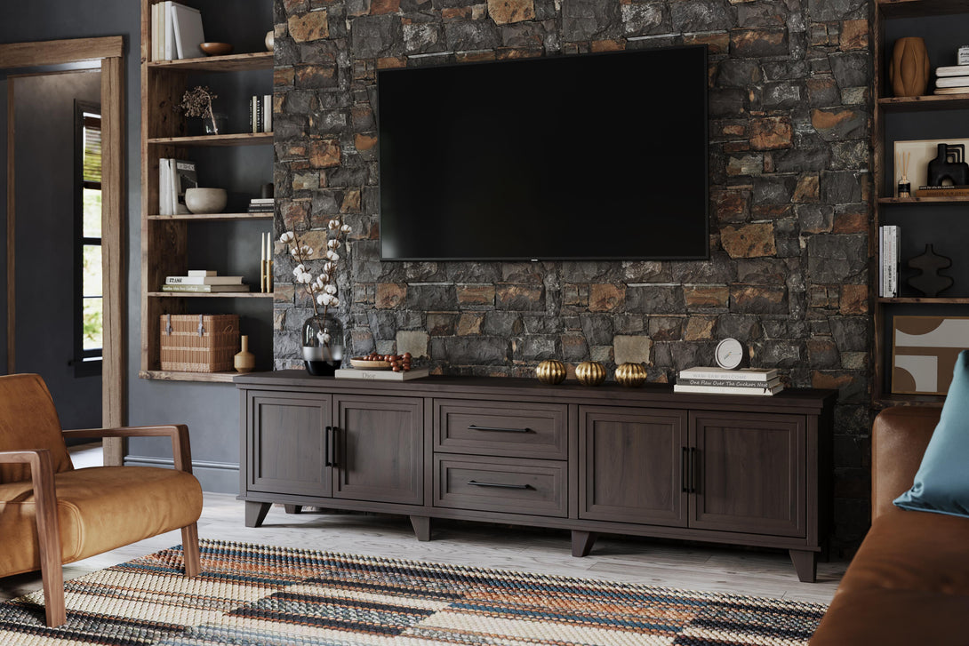 Sonoma 95" Large TV Stand Java - Traditional and Modern - Life Style