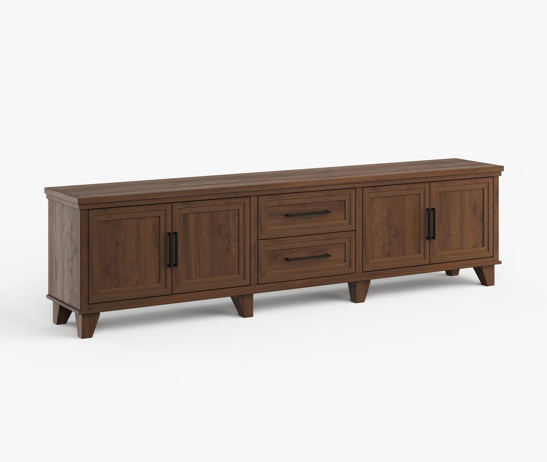 Sonoma 95" Large TV Stand Whiskey Brown - Modern Traditional - Side View