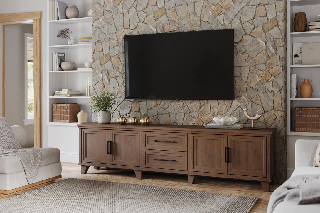 Sonoma 95" Large TV Stand Whiskey Brown - Modern Traditional - Life Style