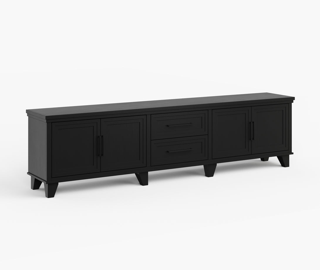 Sonoma 95" Large TV Stand Charcoal Black - Transitional - Side View