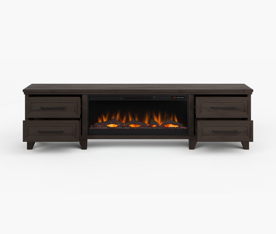 Sonoma 95" Wide Fireplace TV Stand Java - Traditional and Modern