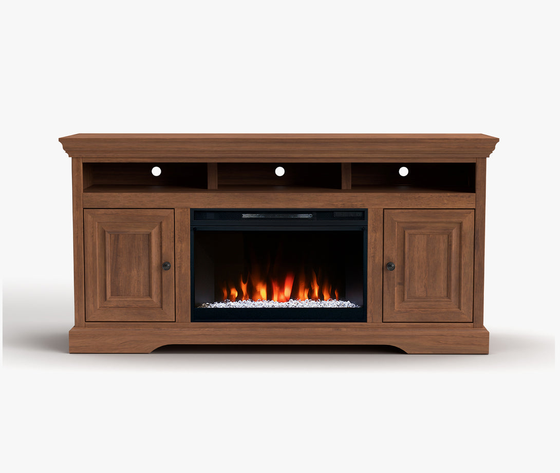 Charleston 64 inch Fireplace TV Stand fits up to 65 inch Bourbon Brown - Traditional