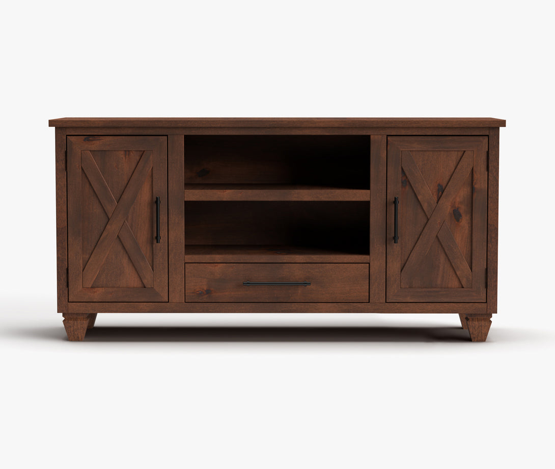 Liberty 64-inch TV Stands Whiskey Brown Rustic Modern Farmhouse