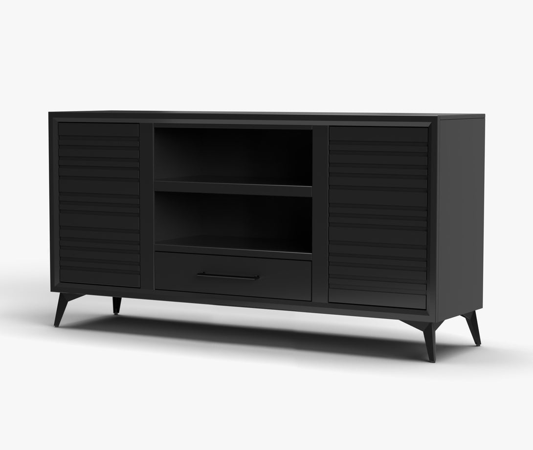 Malibu 64" TV Stands Modern Charcoal Black - Side View
