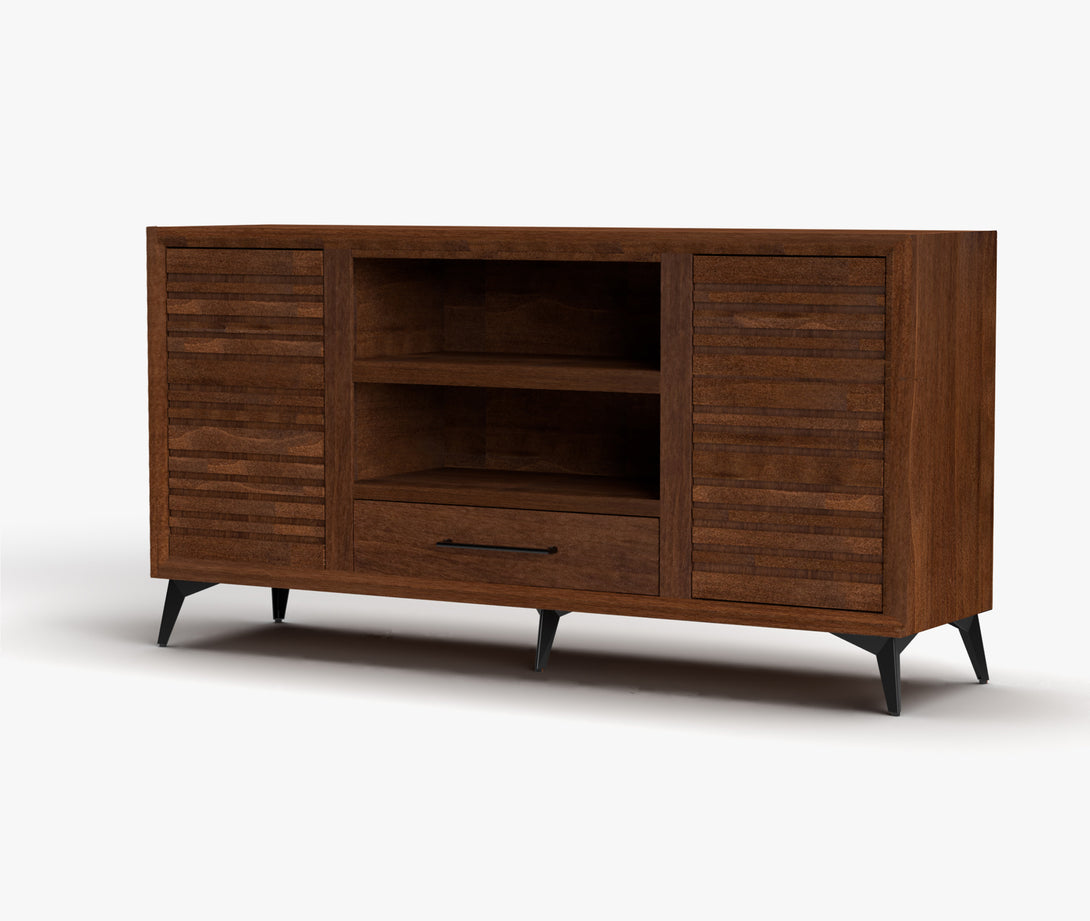 Malibu 64" TV Stands fits up to 65 inch Bourbon Brown - Modern - Side View