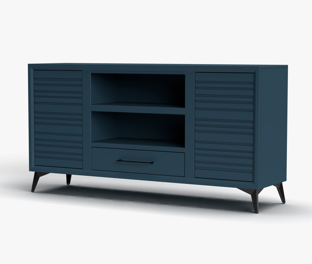 Malibu 64" TV Stands fits up to 65 inch Denim - Modern - Side View