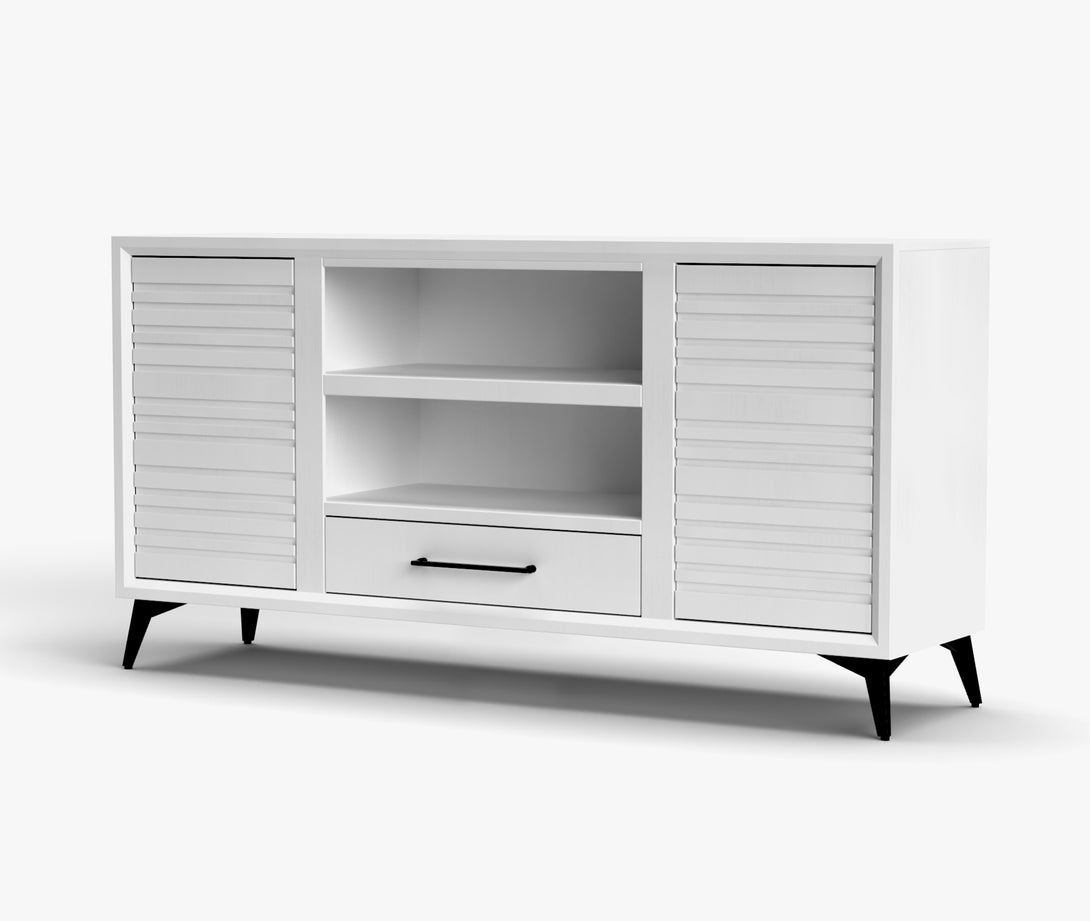 Malibu 64" TV Stands fits up to 65 inch White - Modern - Side View