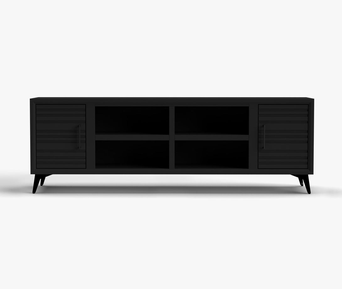 Malibu 78-inch TV Stands Charcoal Black - Modern