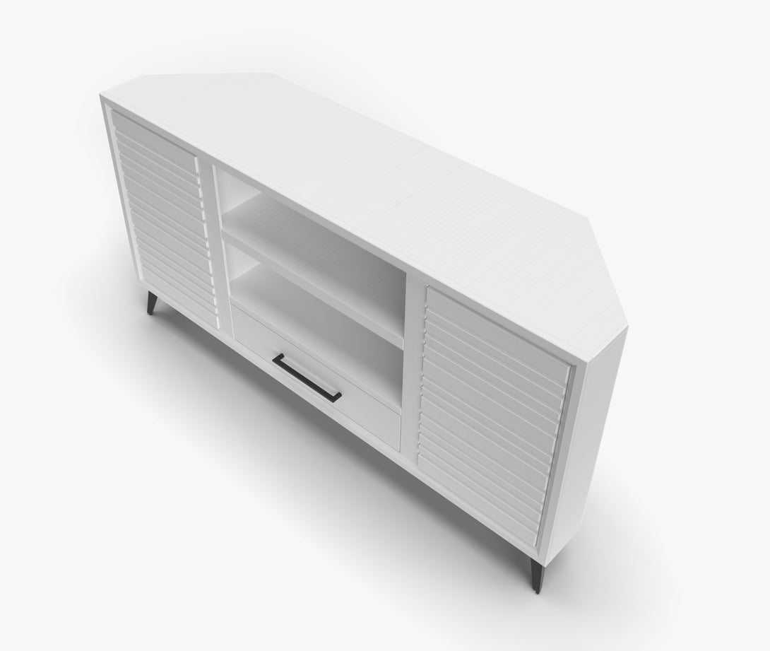 Malibu 64 inch Corner TV Stand Wood White - Modern - Top View