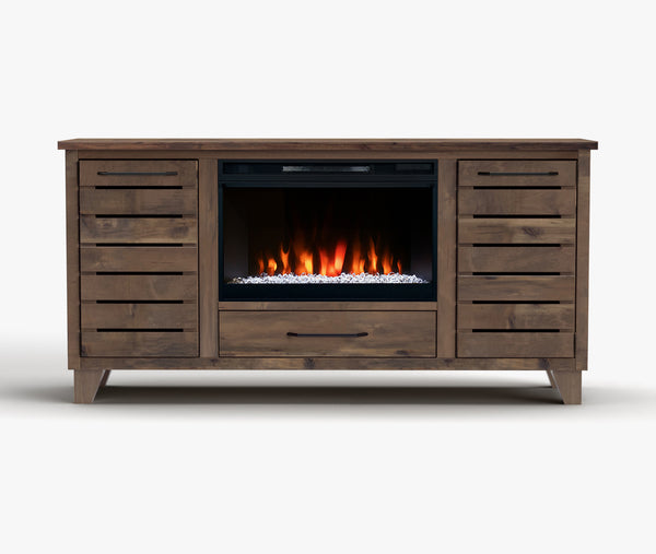 Napa 64-inch Fireplace TV Stand Barnwood - Casual