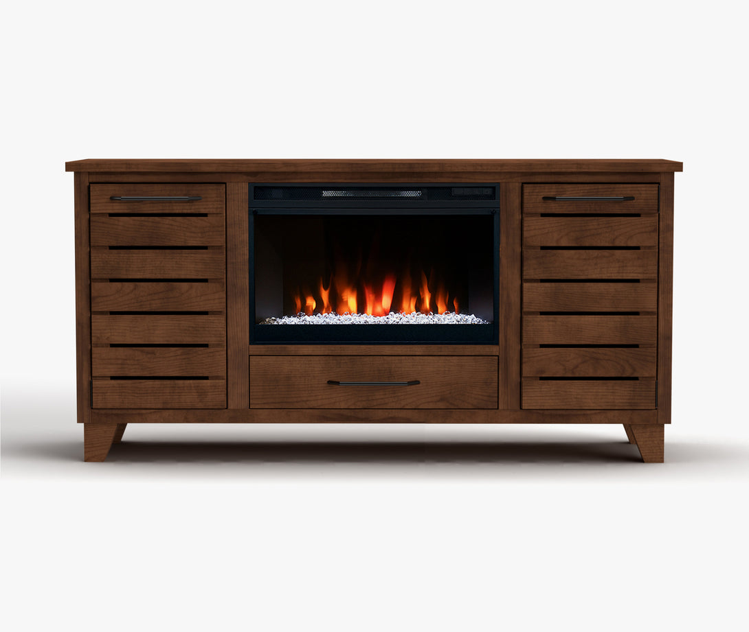 Napa 64-inch Fireplace TV Stand Whiskey Brown - Casual