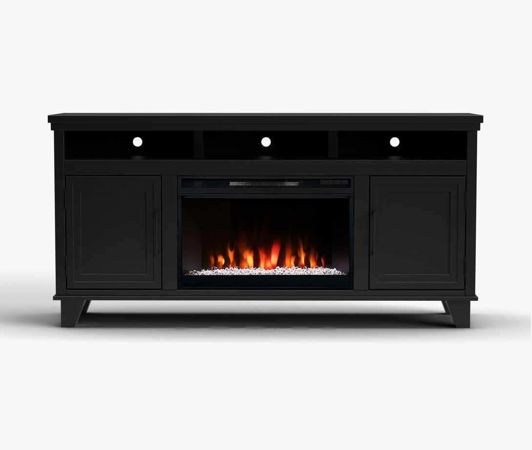 Sonoma 64-inch Fireplace TV Stand Black - Transitional