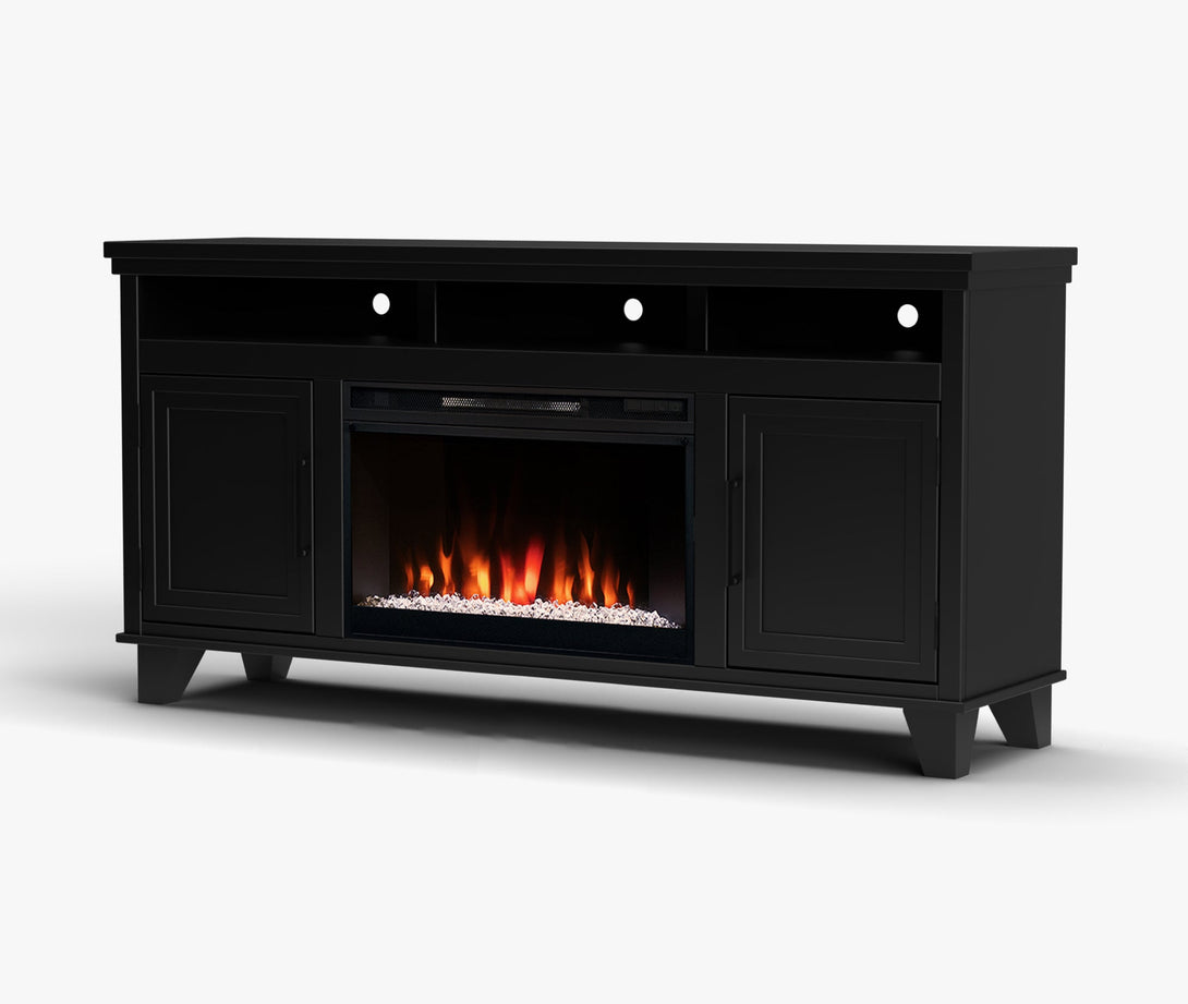 Sonoma 64" Fireplace TV Stand fits up to 65 inch Charcoal Black - Transitional Side View