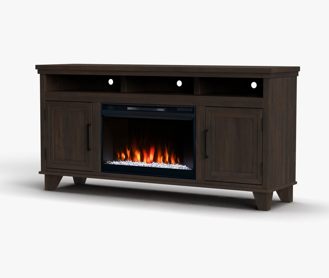 Sonoma 64" Fireplace TV Stand fits up to 65 inch Java - Traditional and Modern - Side View