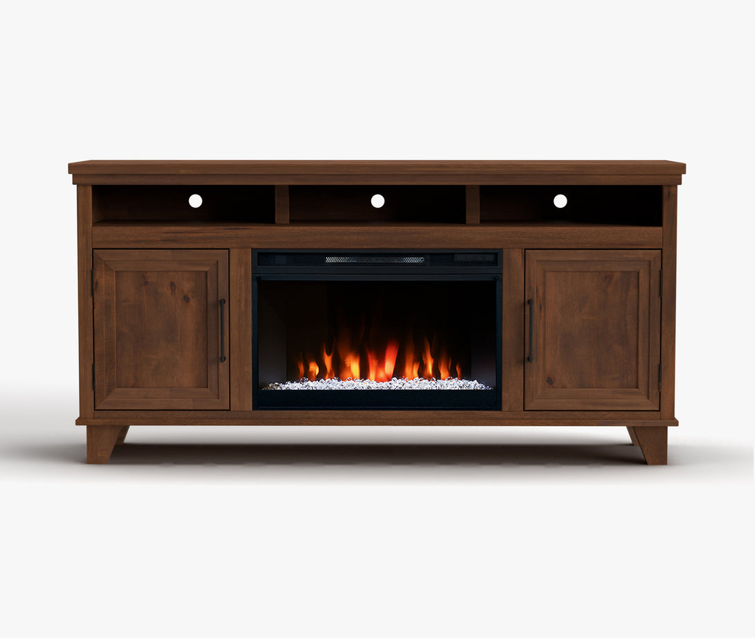 Sonoma 64-inch Fireplace TV Stand Whiskey Brown - Modern Traditional