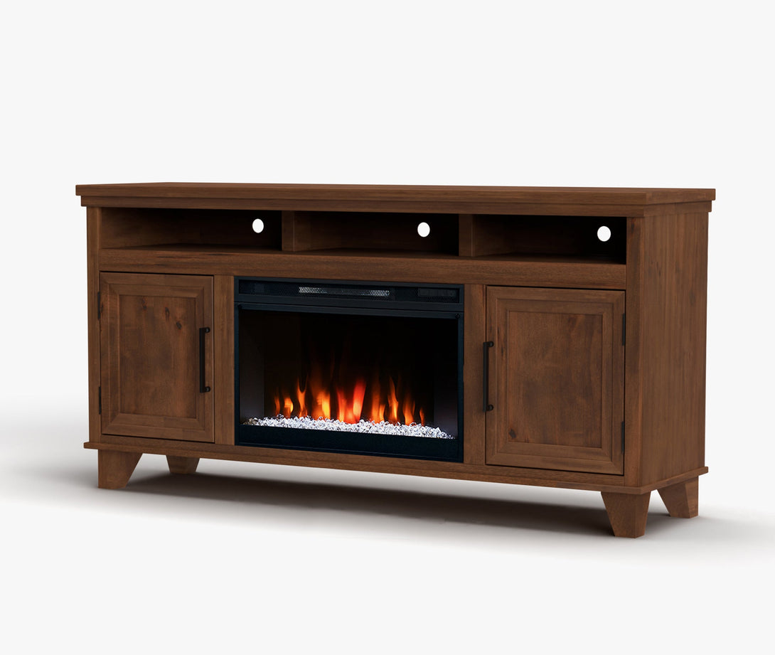 Sonoma 64" Fireplace TV Stand fits up to 65 inch Whiskey Brown Modern Traditional Side View