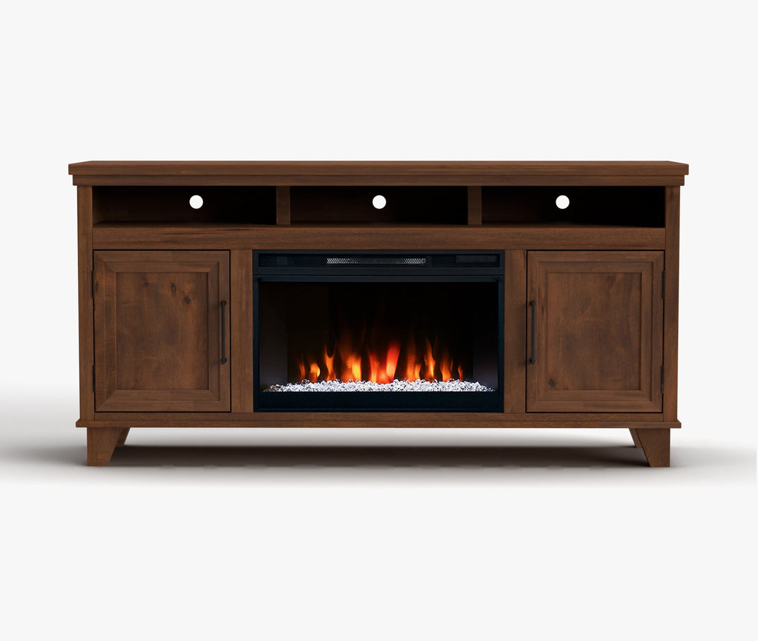 Sonoma 64-inch Fireplace TV Stand Whiskey Brown Modern Traditional