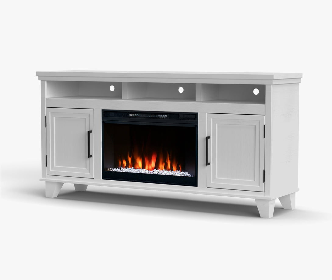 Sonoma 64" Electric Fireplace TV Stand fits up to 65 inch White Traditional Modern - Side View