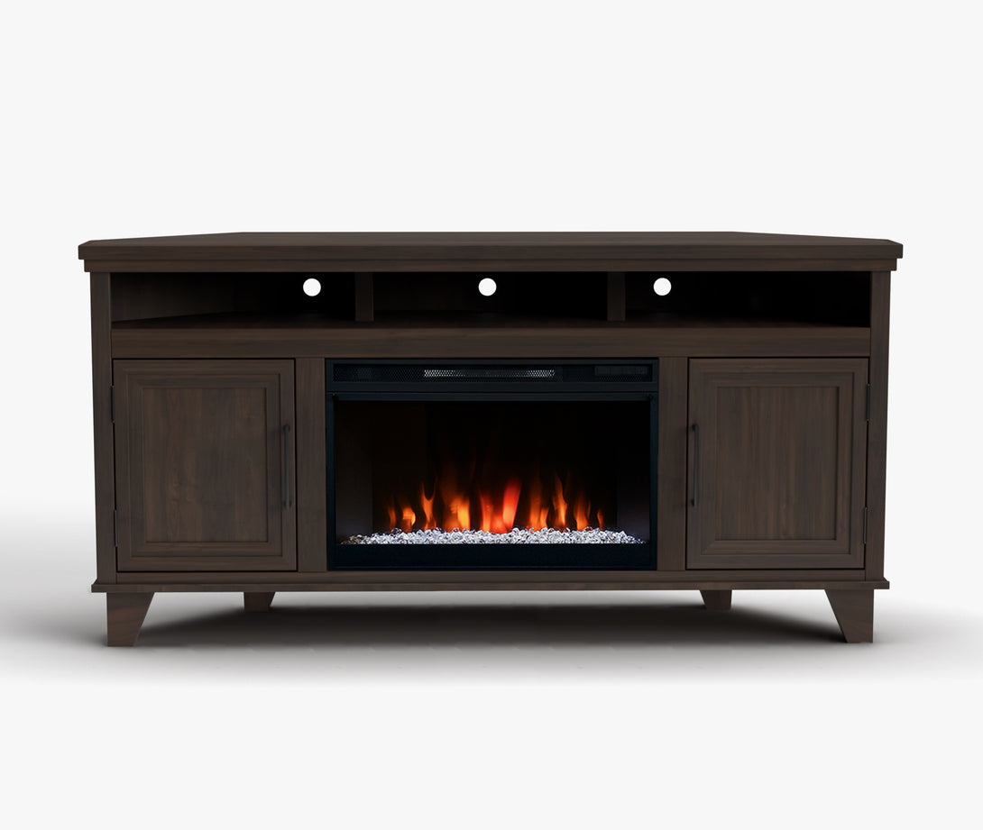 Sonoma 64-inch Fireplace Corner TV Stands Java - Traditional and Modern