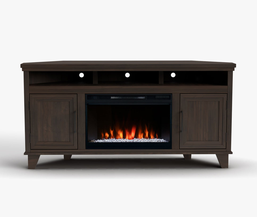 Sonoma 64-inch Fireplace Corner TV Stands Java Traditional and Modern