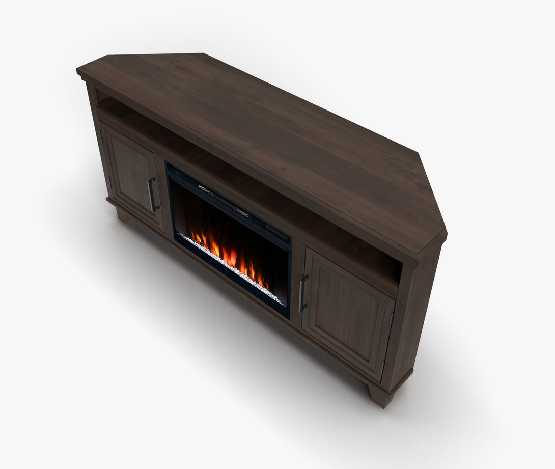 Sonoma 64 inch Corner TV Stand Electric Fireplace Java - Traditional and Modern - Top View