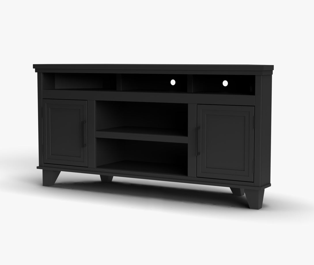 Sonoma 64" Corner TV Stands for 55 inch TV Black Transitional - Side View
