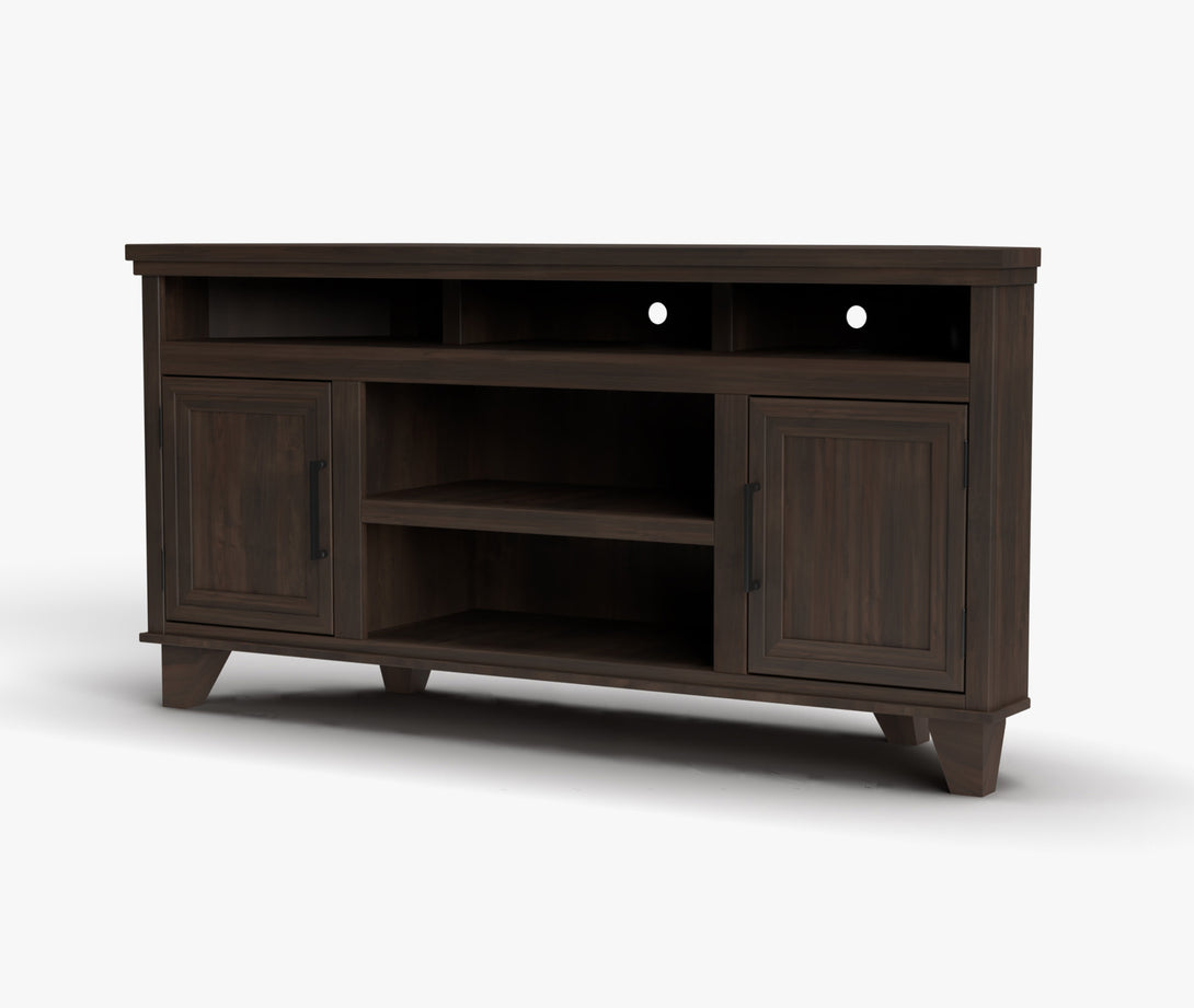 Sonoma 64" Corner TV Stands for 55 inch TV Java - Traditional and Modern - Side View