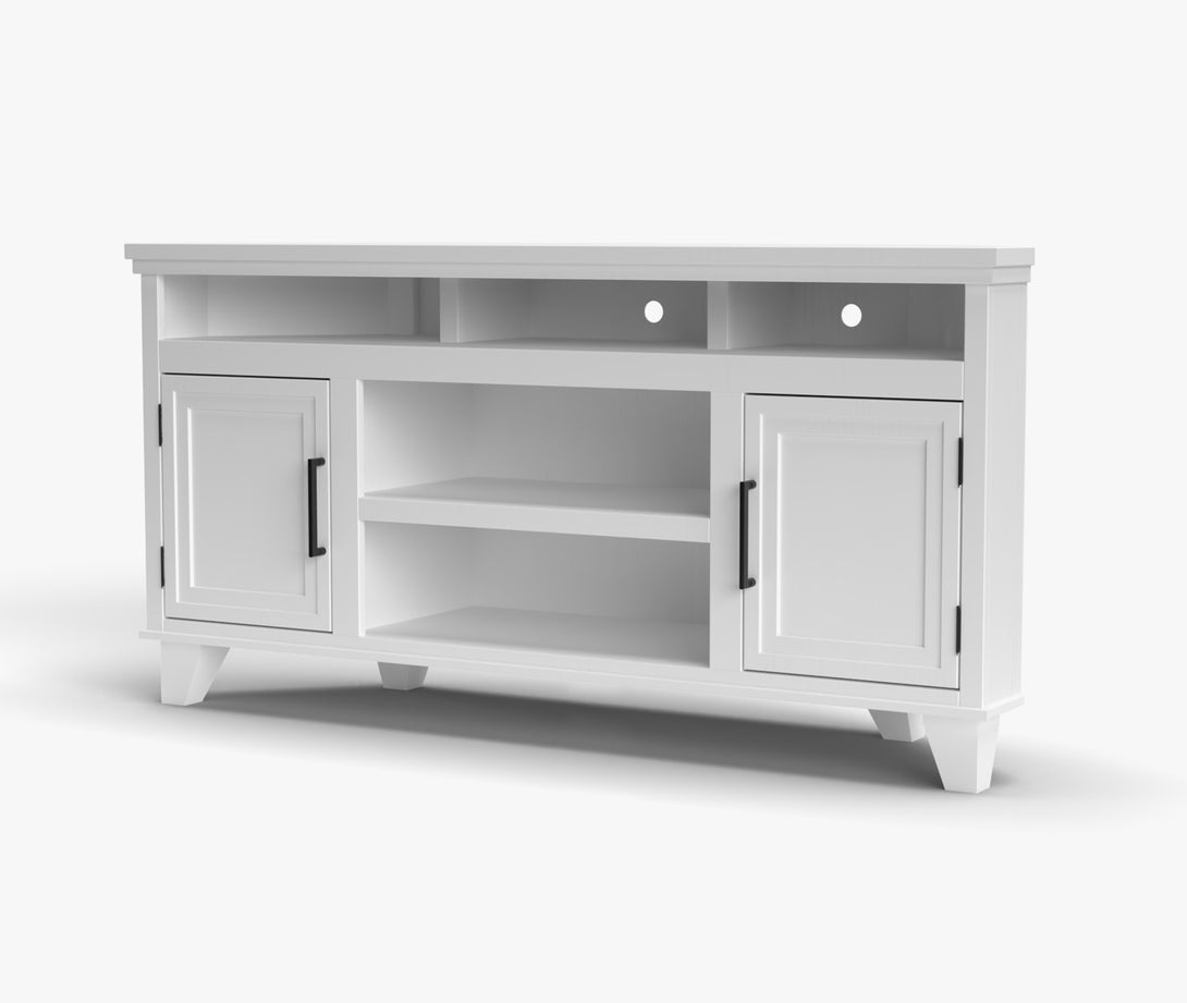 Sonoma 64" Corner TV Stands for 55 inch TV White Traditional Modern - Side View